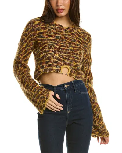 Sea Ny Skye Crochet Mohair & Wool-blend Sweater In Yellow