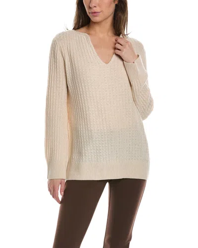 Lafayette 148 New York Textured Stitch Cashmere Sweater In Tan