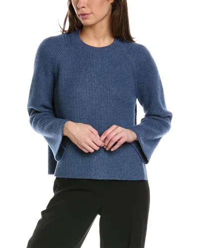 Lafayette 148 New York Open Sided Cashmere & Silk-blend Pullover In Blue