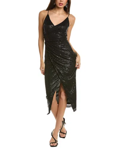 Area Stars Side Ruched Midi Dress In Black
