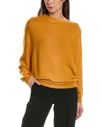 Lafayette 148 New York Draped Asymmetric Cashmere Pullover In Yellow