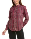 Brooks Brothers Cotton Plaid Ruffled Shirt | Red | Size 2
