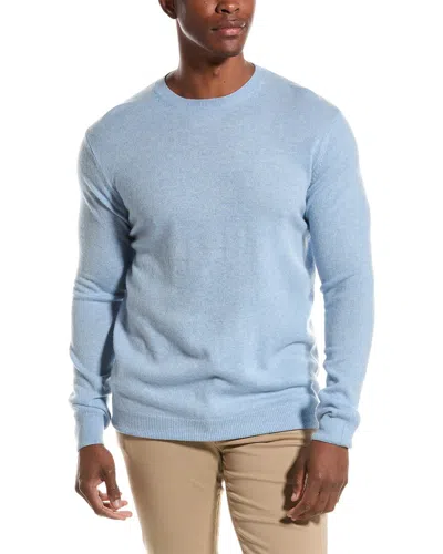 Forte Cashmere Classic Cashmere Crewneck Sweater In Blue