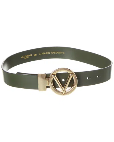 Valentino By Mario Valentino Adela Leather Belt In Green