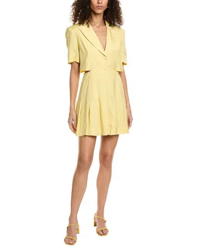 Sandro Cutout Waist Shirtdress In Yellow