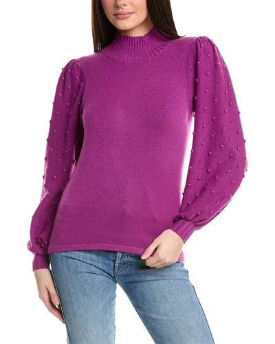 Rain And Rose Rain + Rose Turtleneck Sweater In Purple