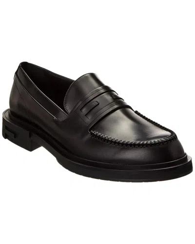 Fendi Frame Leather Loafer In Black