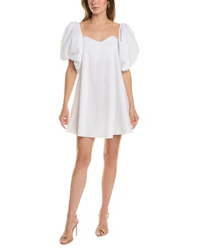 Caroline Constas Palmer Puff-sleeve Sweetheart Mini Dress In White