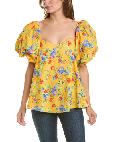 Caroline Constas Palmer Top In Yellow