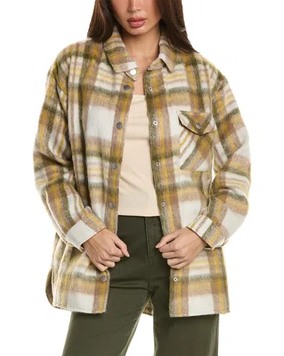 Monrow Plaid Flannel Jacket In Pink
