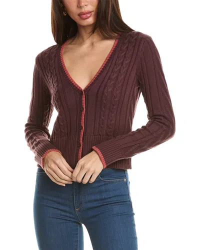 Monrow Double Layer Wool-blend Sweater Cardigan In Brown