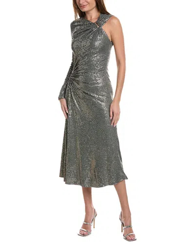 Michael Kors Collection Cutout Sequin Gown In Grey