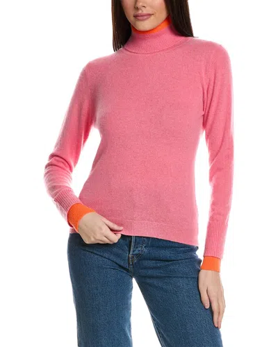 Brodie Cashmere Contrast Cashmere Sweater In Pink