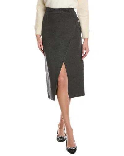 Michael Kors Scissor Wool, Angora, & Cashmere-blend Skirt In Grey