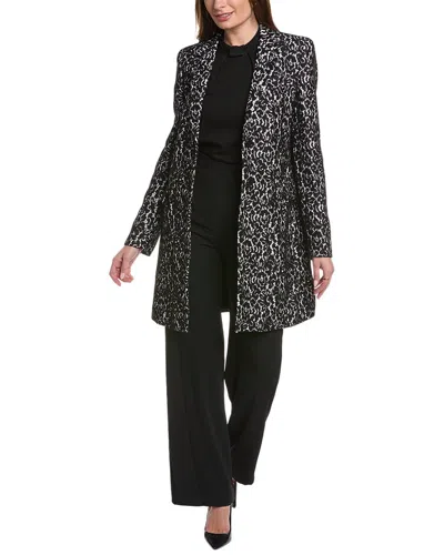 Michael Kors Bonded Lace Reefer Coat In Black