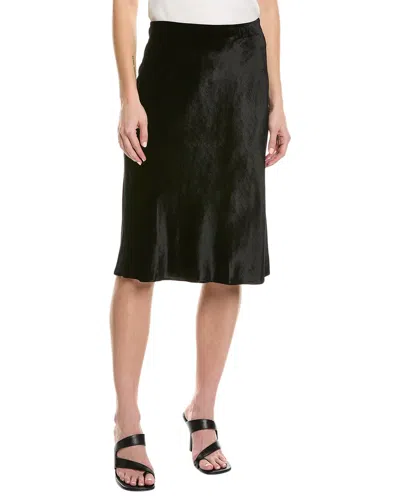 Vince Bias Silk-blend Slip Skirt In Black