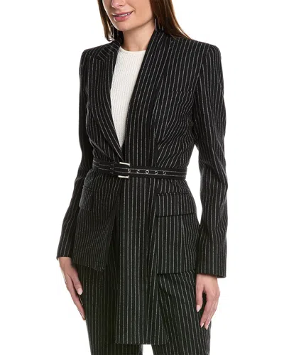 Michael Kors Scarf Wool-blend Blazer In Black