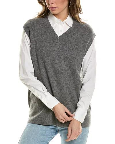 Vince V-neck Wool & Cashmere-blend Sweater Vest In Grey