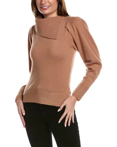 Incashmere Wrap Front Cashmere Sweater In Brown