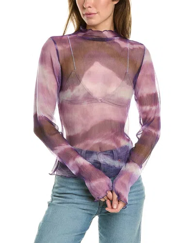 French Connection Saskia Ruched Elmira Top In Purple