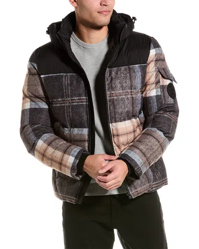 Point Zero Hooded Cut & Sew Touch Print Jacket In Brown