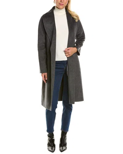Forte Cashmere Shawl Collar Wool & Cashmere-blend Coat In Grey