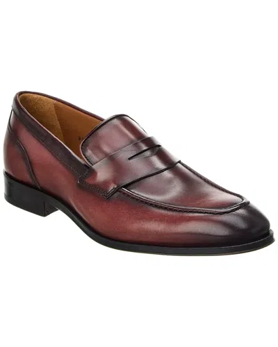 Antonio Maurizi Leather Penny Loafer In Red