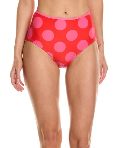 Kate Spade New York High-waist Bikini Bottom In Red