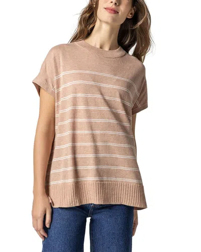Lilla P Striped Poncho Linen-blend Sweater