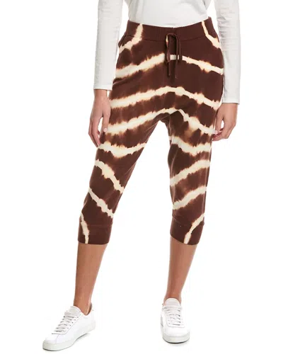 Minnie Rose Tie-dye Cashmere-blend Harem Pant In Brown