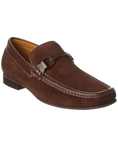 Donald Pliner Dannie Leather-trim Loafer In Brown