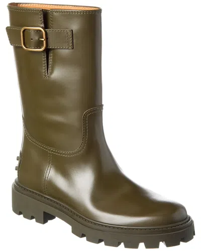 Tod's Leather Boot In Green