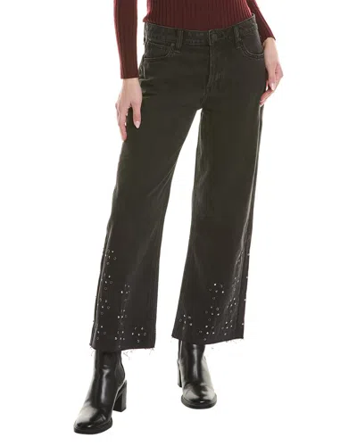 Hudson Jeans Rosie High-rise Coated Black Wide Leg Ankle Jean