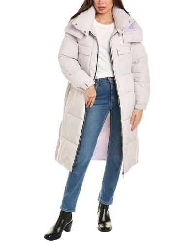 Nvlt Contrast Lined Puffer Coat In Grey
