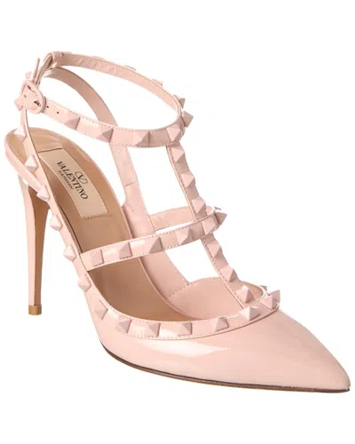 Valentino Garavani Rockstud Caged 100 Patent Pump In Pink