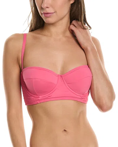 Kate Spade New York Smocked Underwire Bralette Bikini Top In Pink