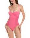 Kate Spade New York Smocked Underwire One Piece Swimsuit In Pink