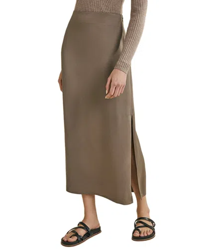 Boden Satin Column Skirt In Brown