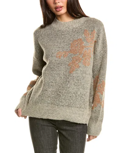 Lovestitch Lurex Intarsia Sweater In Brown