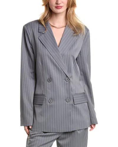 Alexia Admor Indigo Oversized Blazer In Gray