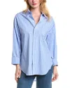 Alexia Admor Tammi Oversize Stripe Boyfriend Button-up Shirt In Blue