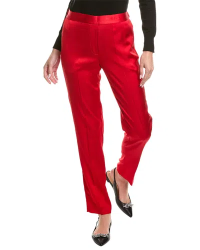 Rebecca Taylor Satin Cigarette Pant In Red