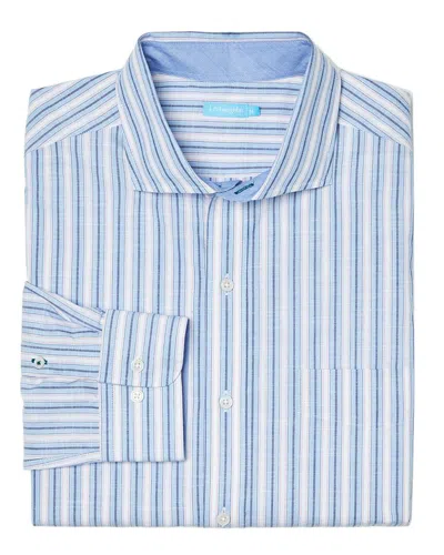 J.mclaughlin Stripe Drummond Shirt In Blue