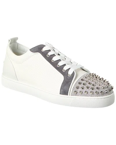 Christian Louboutin Men's Louis Junior Spikes Orlato Leather Sneakers In White