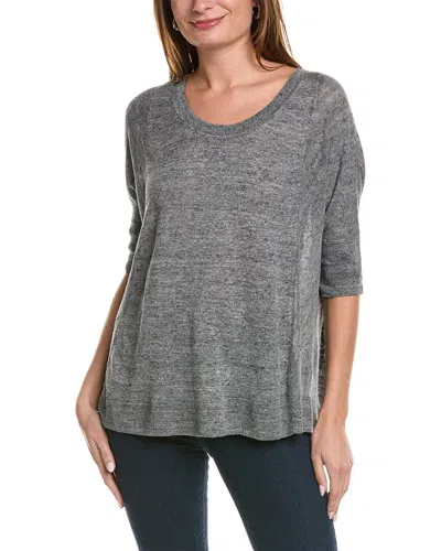 Lafayette 148 New York Oversized Linen Sweater In Grey