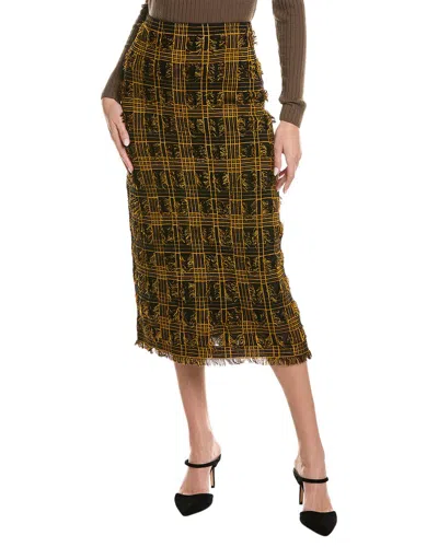 Lafayette 148 New York Fringe Wool-blend Skirt In Black
