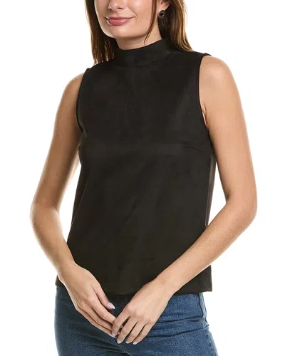 T Tahari Mock Neck Sleeveless Top In Black