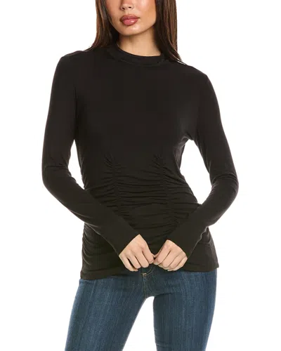 T Tahari Mock Neck Top In Black