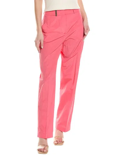 Peserico Wide Trousers In Cotton Blend In Pink