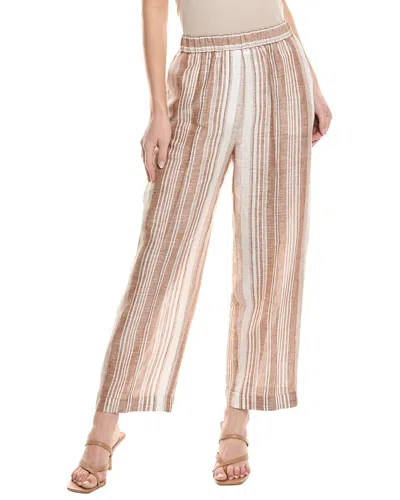 Peserico Pull-on Linen Pant In Brown